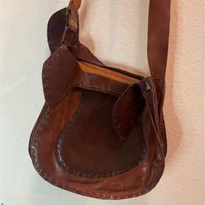 Leather Saddle style Side Bag